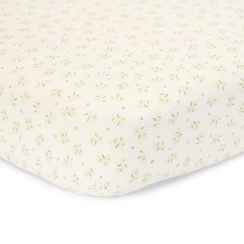 Single fitted sheet - Green - Essentials - Blueberry Leaves