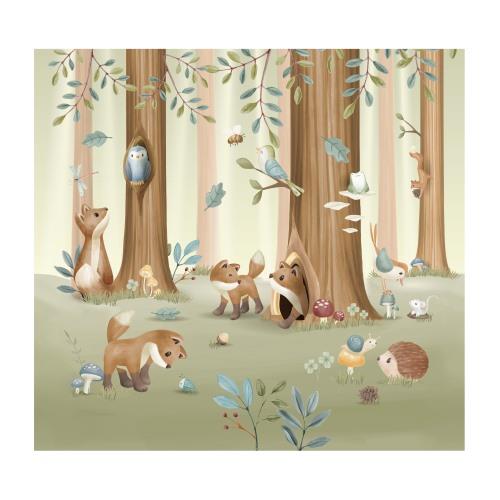 Photo wallpaper - Multicolored - Forest Friends