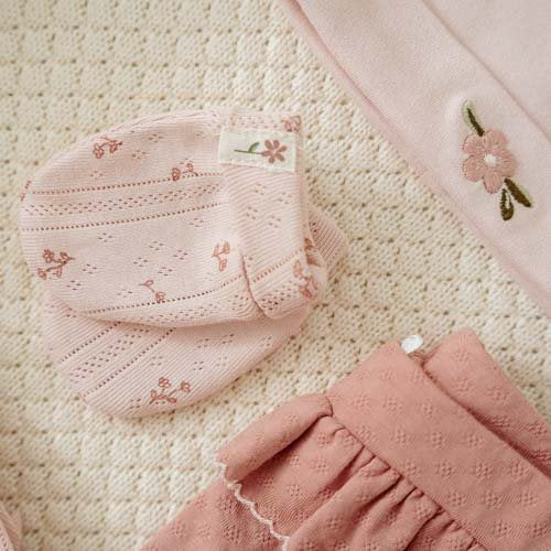 Crab mittens - Pink - Size one size - Fairy Garden - Fairy Flowers