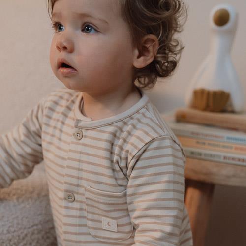 One -piece pajamas - sand - striped