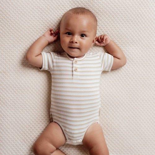 Romper short sleeve - Multicolored - Little Farm - Stripe
