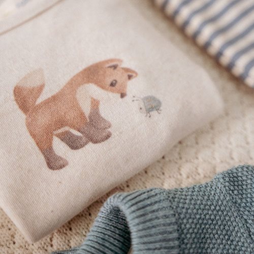 Shirt long sleeve - Sand - Forest Friends - Little Fox