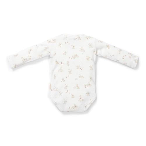 Wrap-over long sleeve romper - White - Newborn Naturals - Baby Bunny