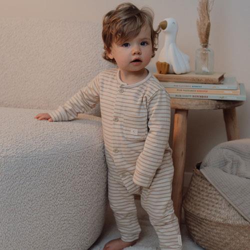 One -piece pajamas - sand - striped