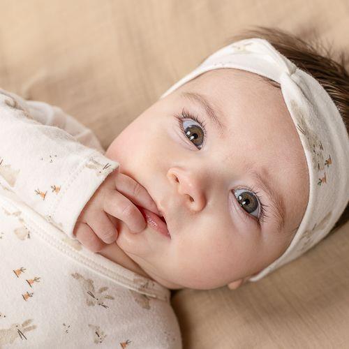 Wrap-over long sleeve romper - White - Newborn Naturals - Baby Bunny