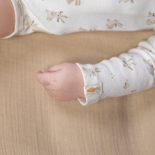Wrap-over long sleeve romper - White - Newborn Naturals - Baby Bunny