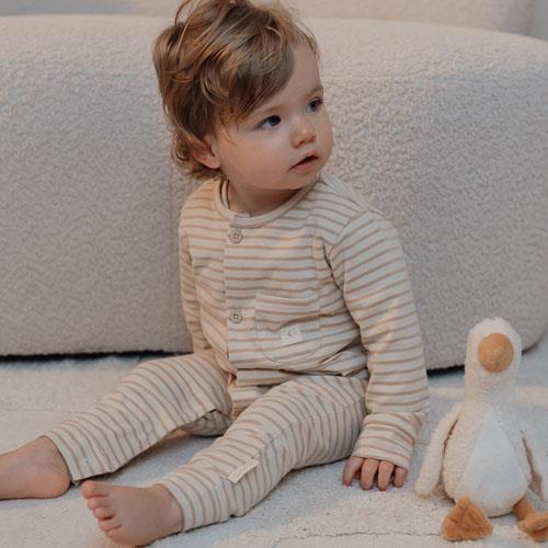 One -piece pajamas - sand - striped