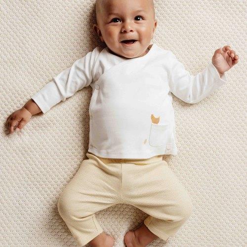 Shirt wrap long sleeve - White - Little Farm - Print