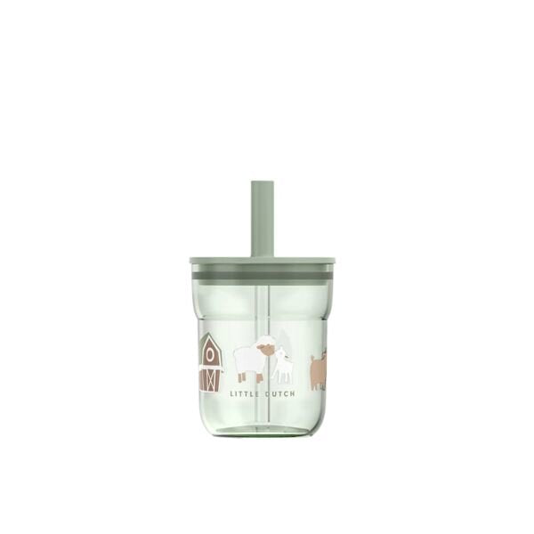 Children's glass 250 ml With Straw Little Farm