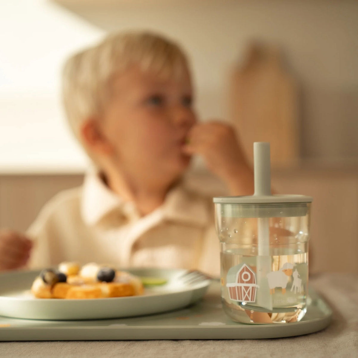 Children's glass 250 ml With Straw Little Farm