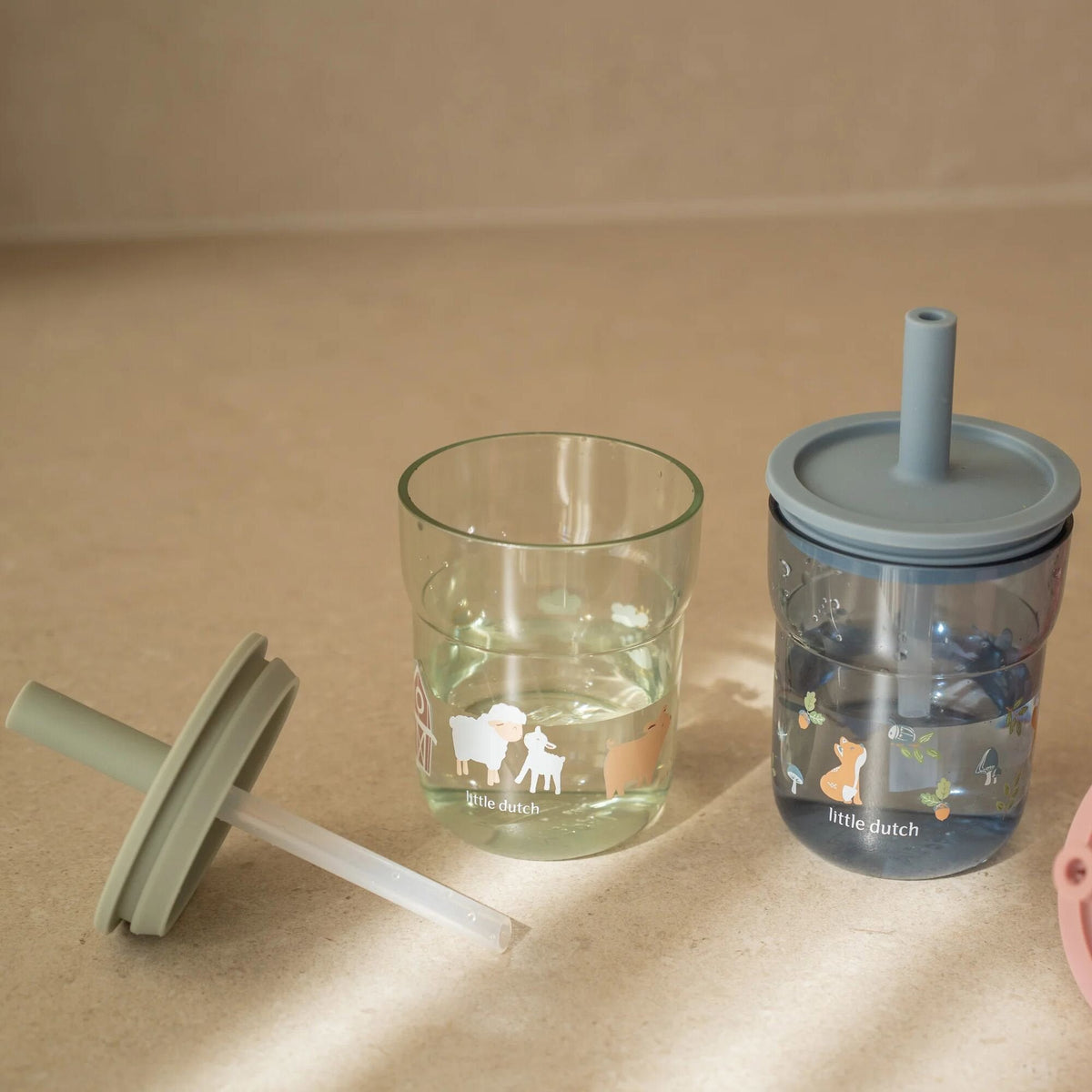 Children's glass 250 ml With Straw Little Farm