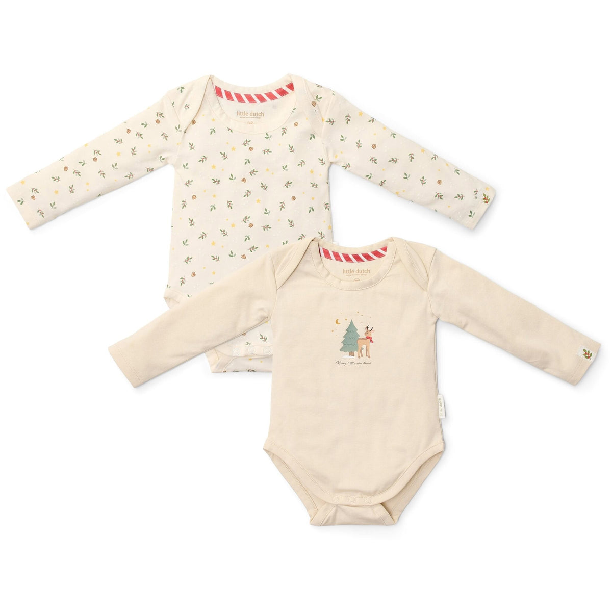 2-pack Christmas romper long sleeve – Beige