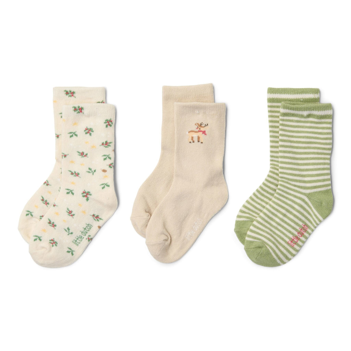 3-pack Christmas socks – Beige