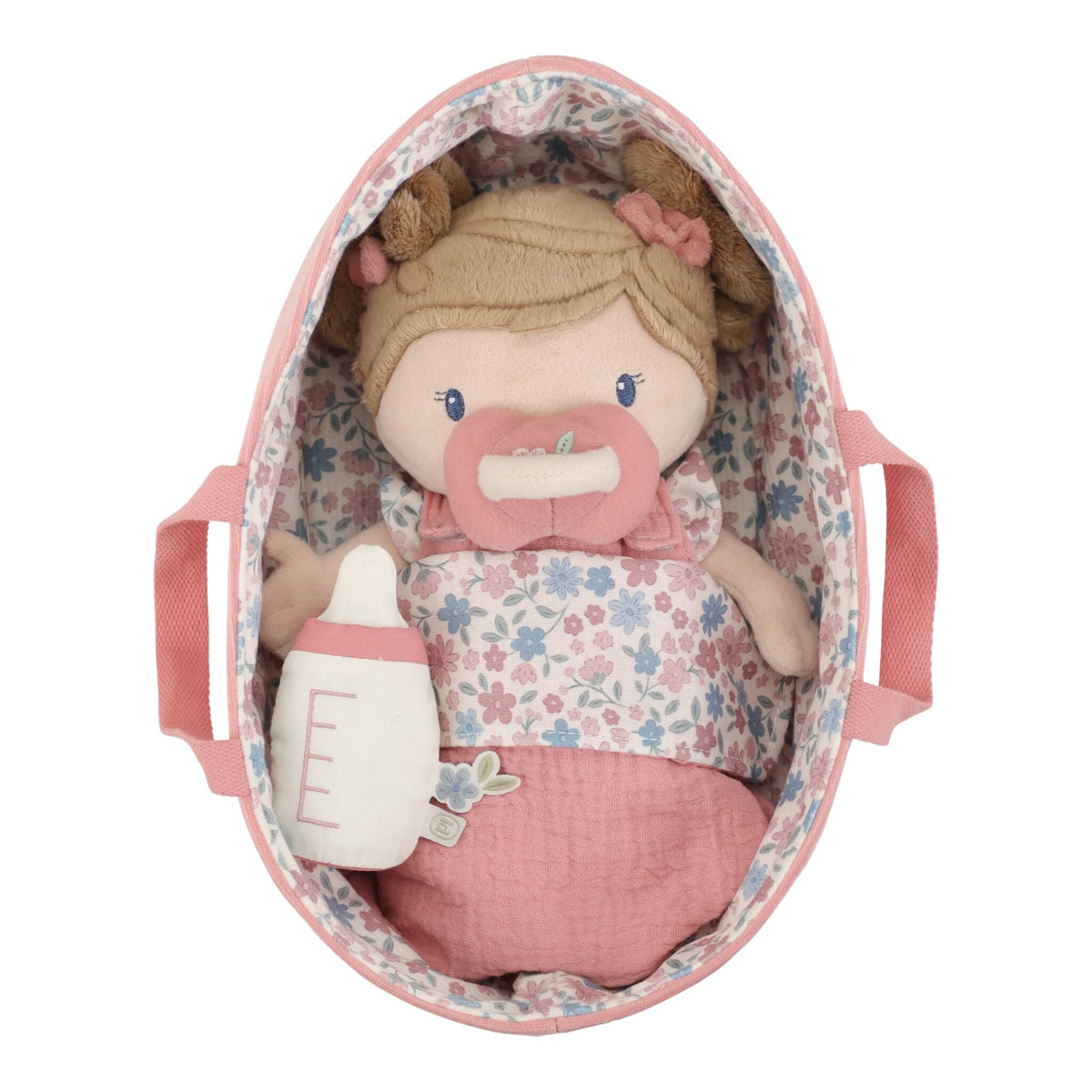 Baby doll in basket Rosa GRS