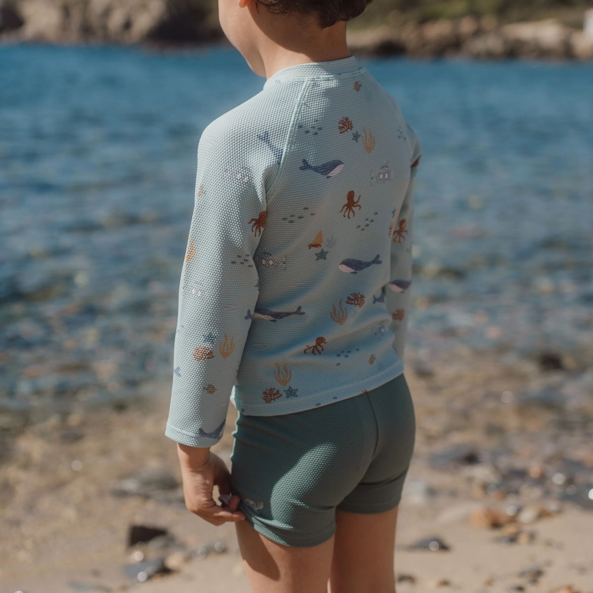 Swim trunks - Green - Waffle texture