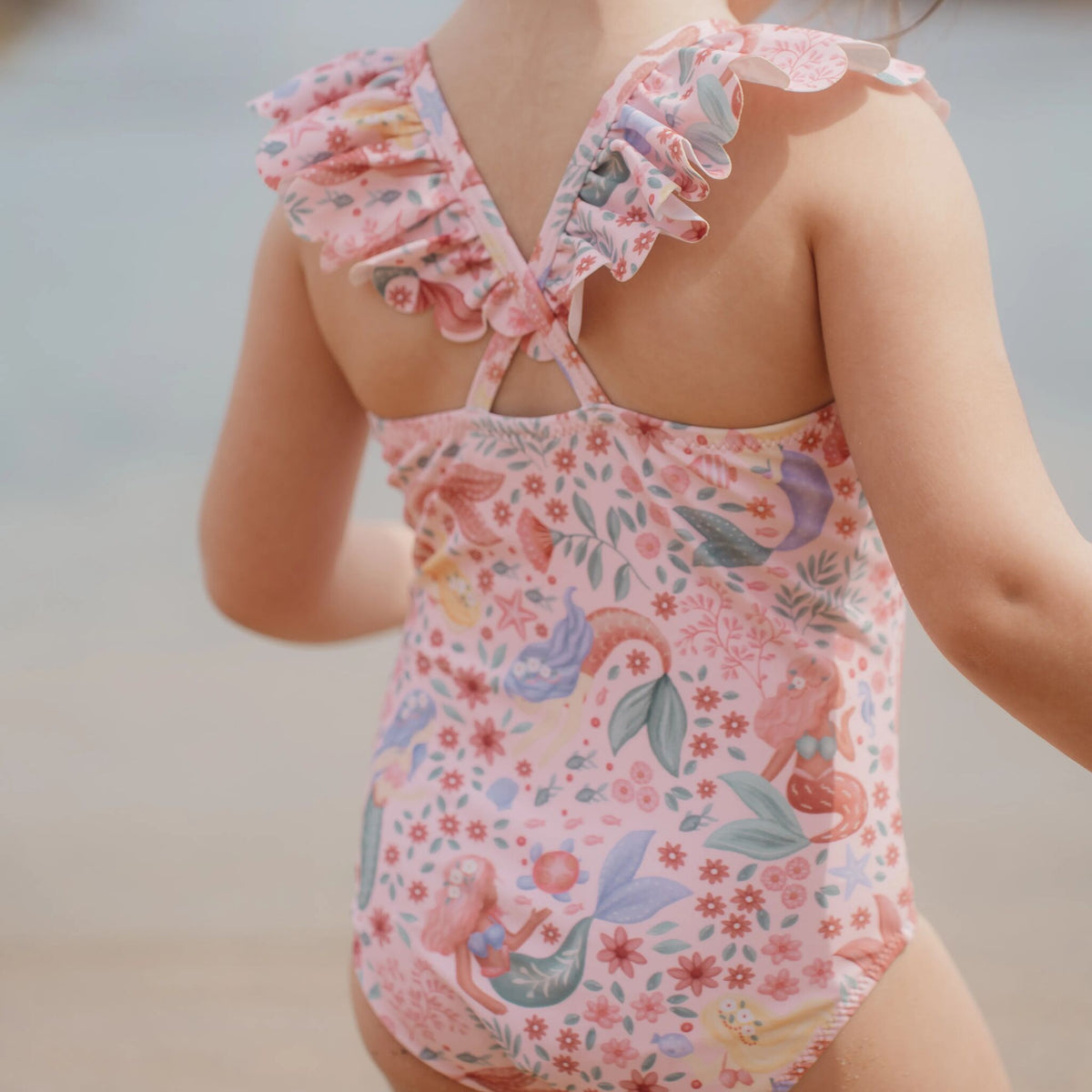 Swimsuit - Pink - Mermaid Print