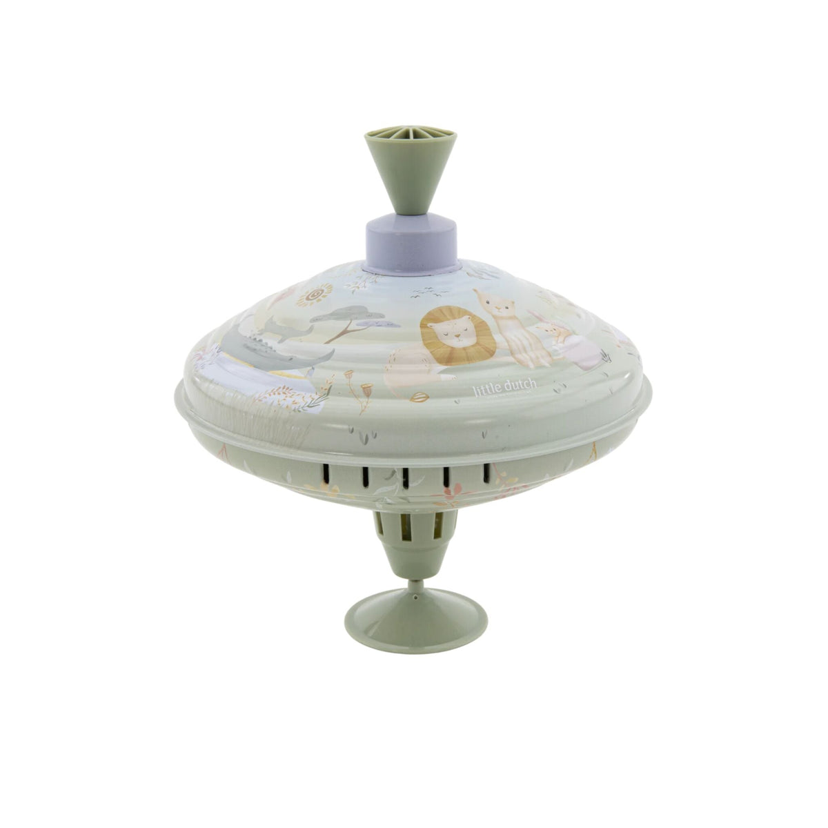 Spinning Top Green Safari Animals
