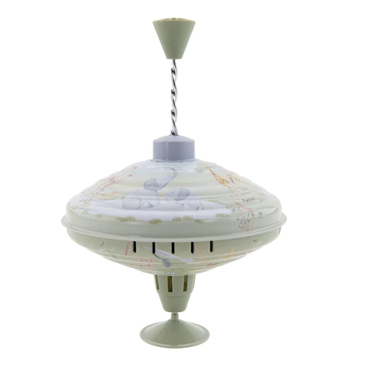 Spinning Top Green Safari Animals