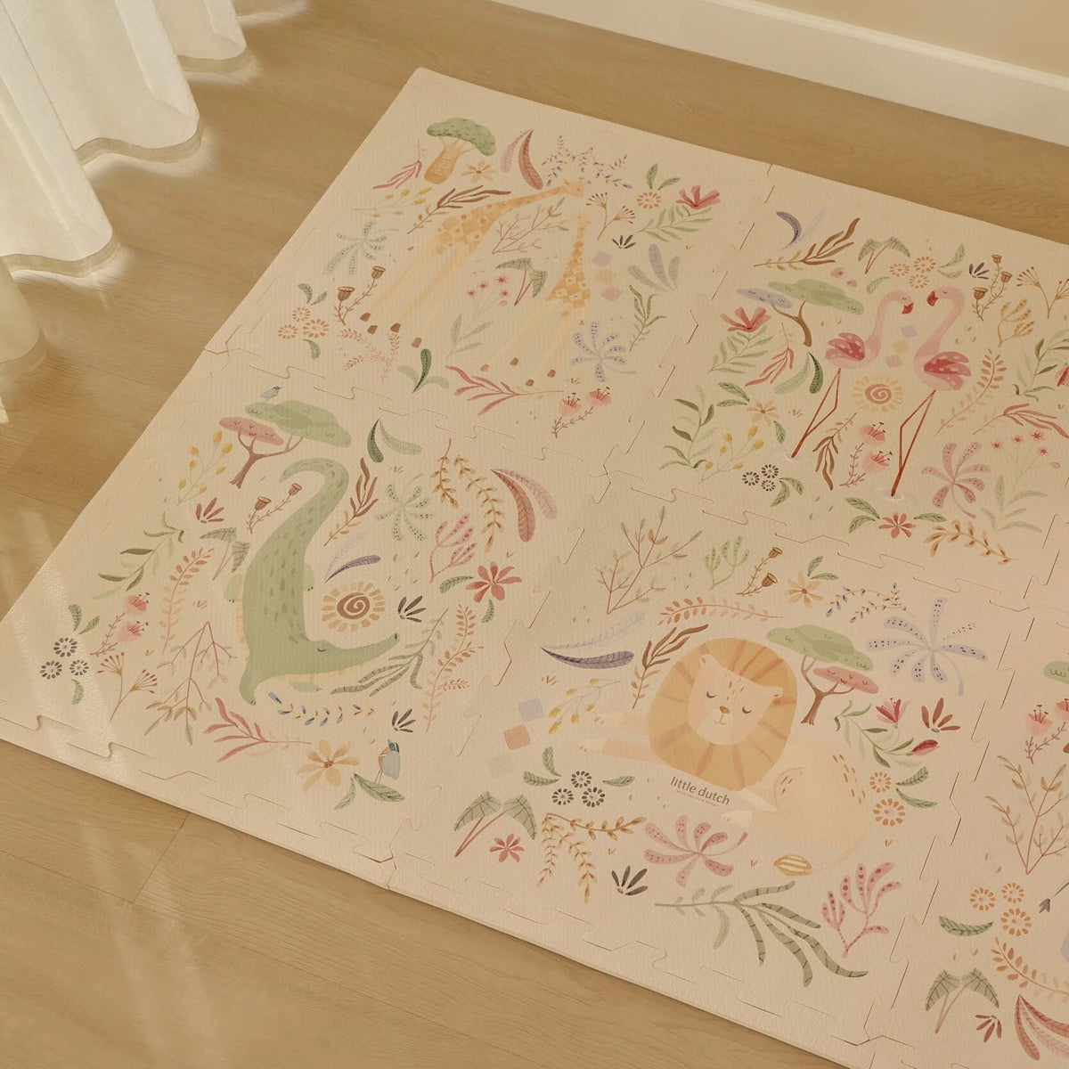 Puzzle mat Playmat White Safari Animals