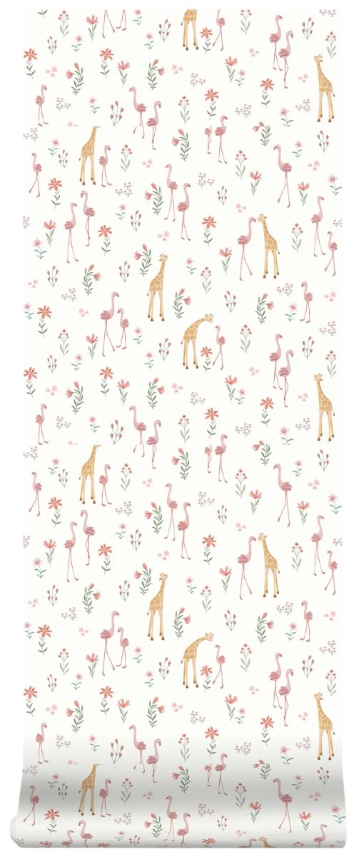 Non-woven wallpaper - Blooming Safari