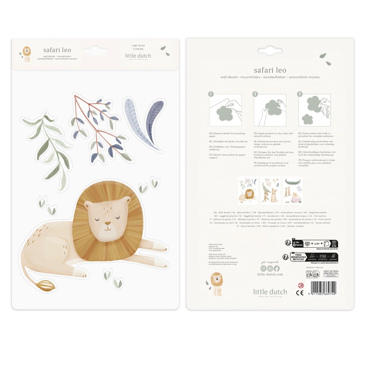 Wall sticker set - Safari Leo - A3
