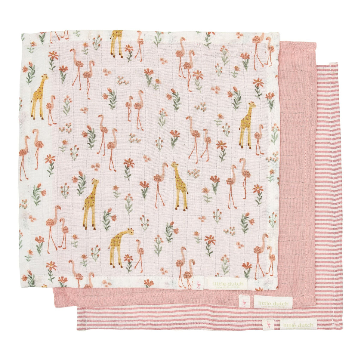 Mouth wipes set - Pink - Blooming Safari