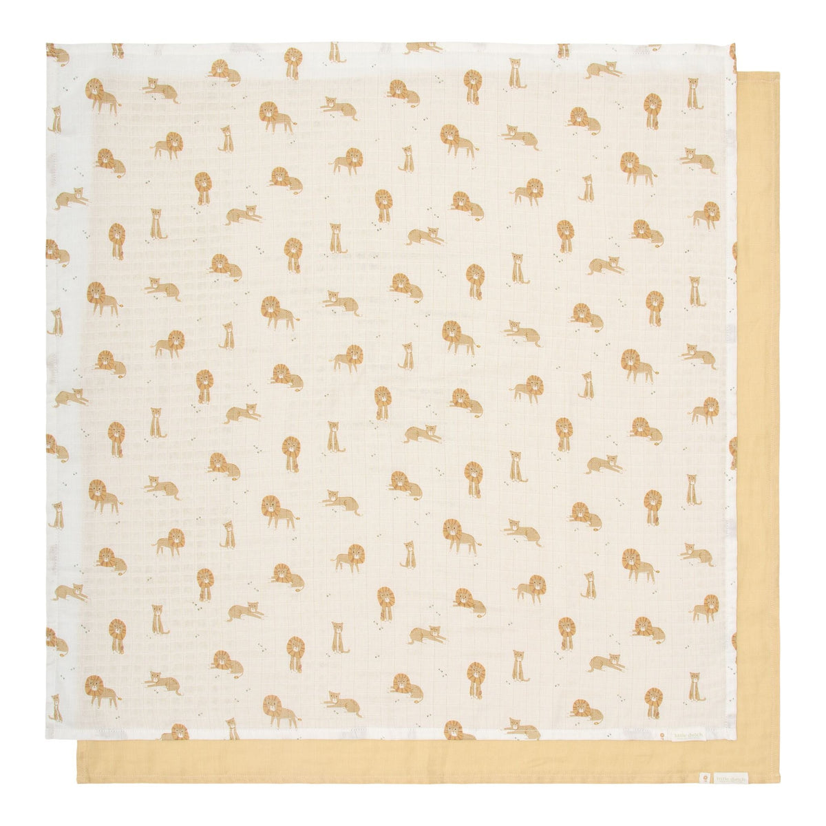 Swaddle set - Yellow - 70x70 cm - Safari Leo