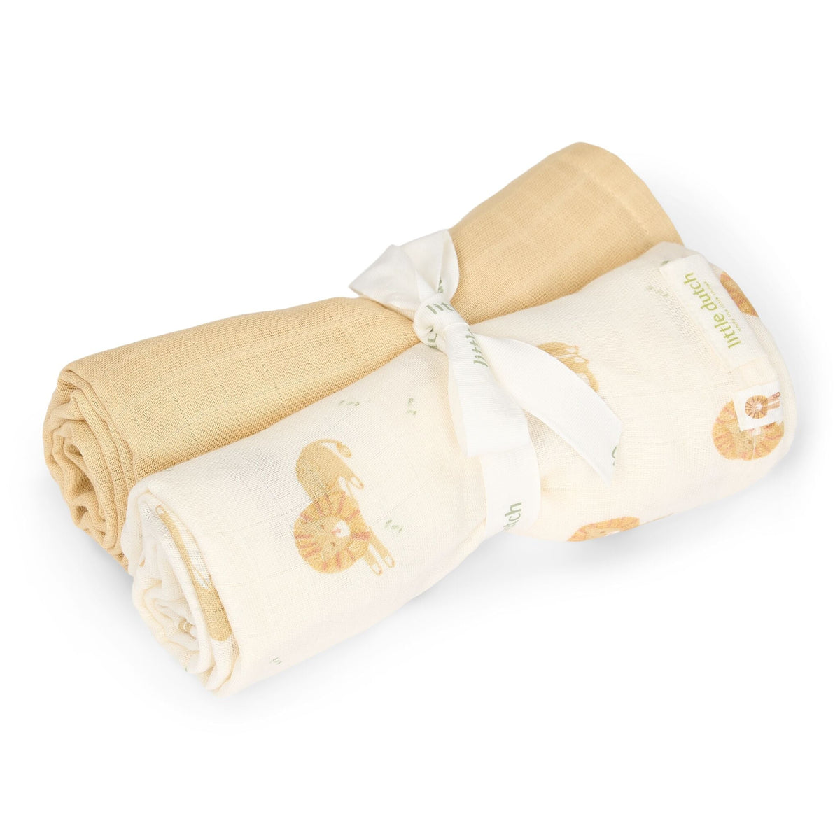 Swaddle set - Yellow - 70x70 cm - Safari Leo