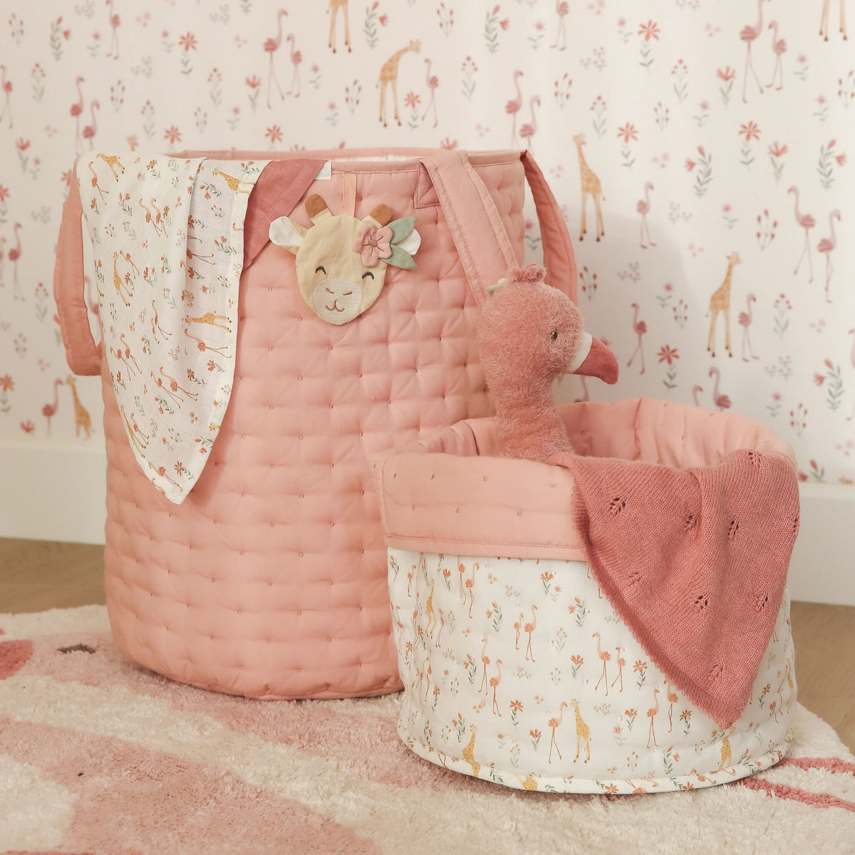 Swaddle set - Pink - 70x70 cm - Blooming Safari