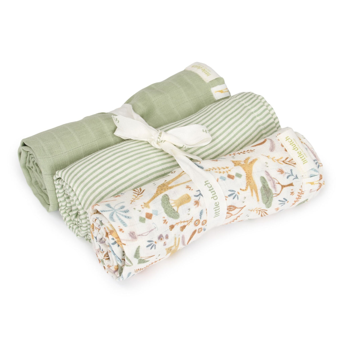 Swaddle set - Green - 70x70 cm - Safari Wonders