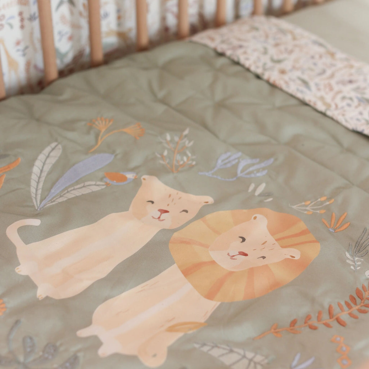 Crib blanket - Green - Safari Wonders