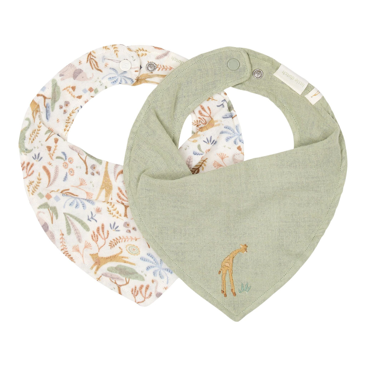 2-pack Bandana bib - Green - Safari Wonders