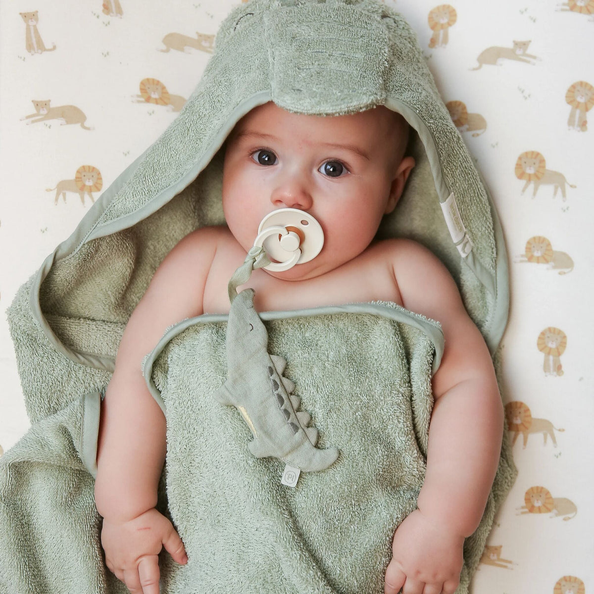 Pacifier cloth Crocodile - Green