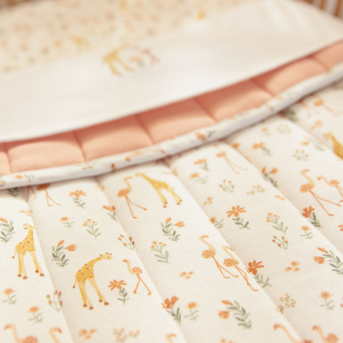 Crib blanket - Pink - Blooming Safari