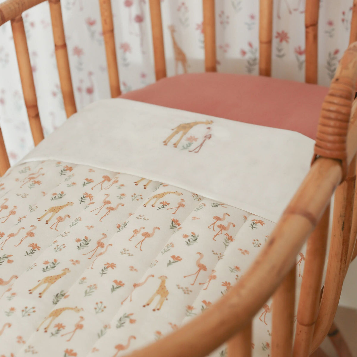 Crib blanket - Pink - Blooming Safari