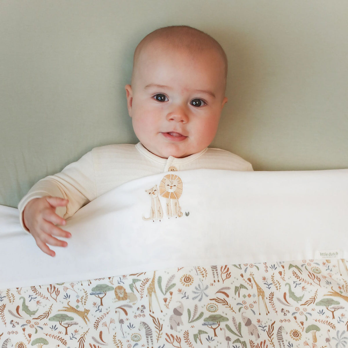 Crib sheet Lion - White