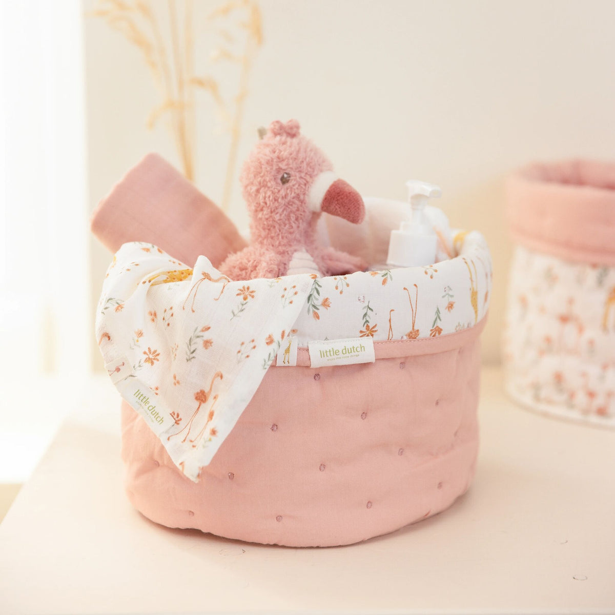 Storage basket - Pink - Blooming Safari
