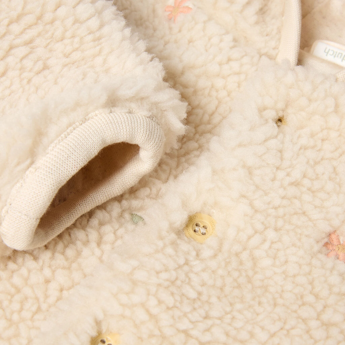 Teddy Jacket Sand Flower Print