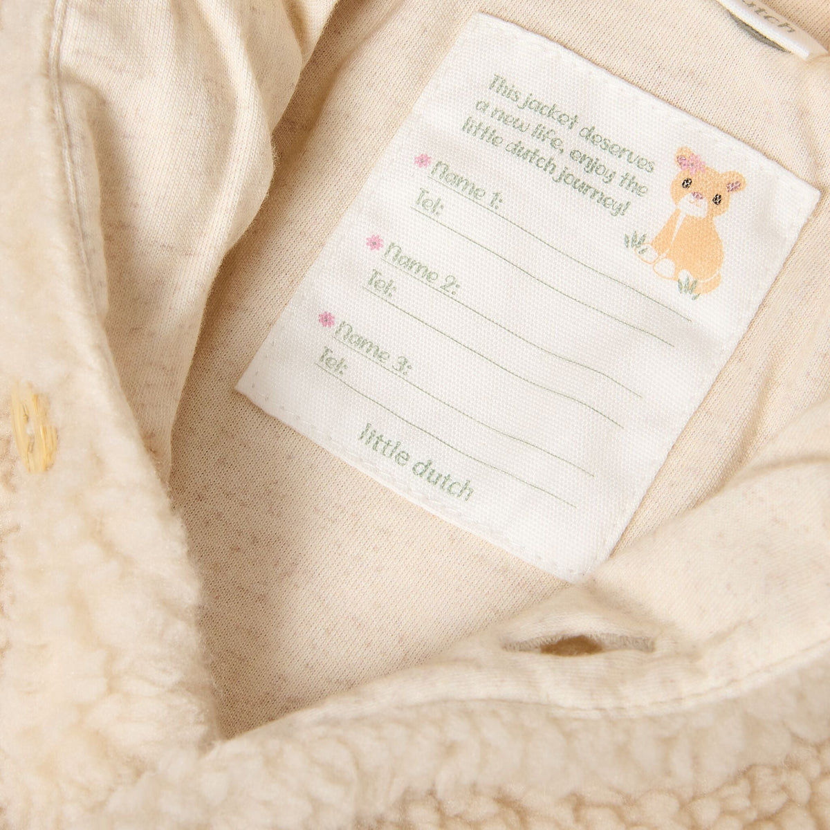 Teddy Jacket Sand Flower Print