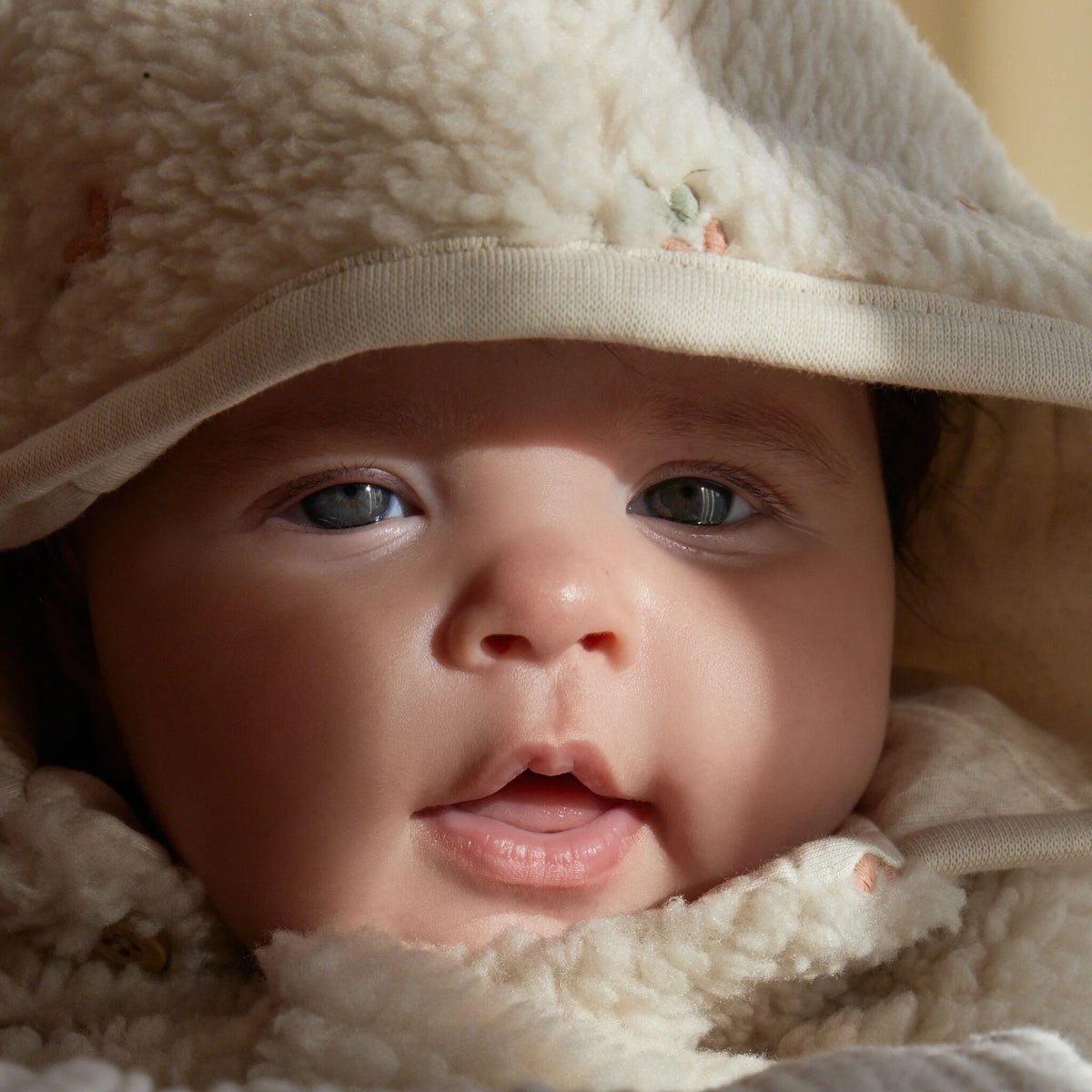 Teddy Jacket Sand Flower Print