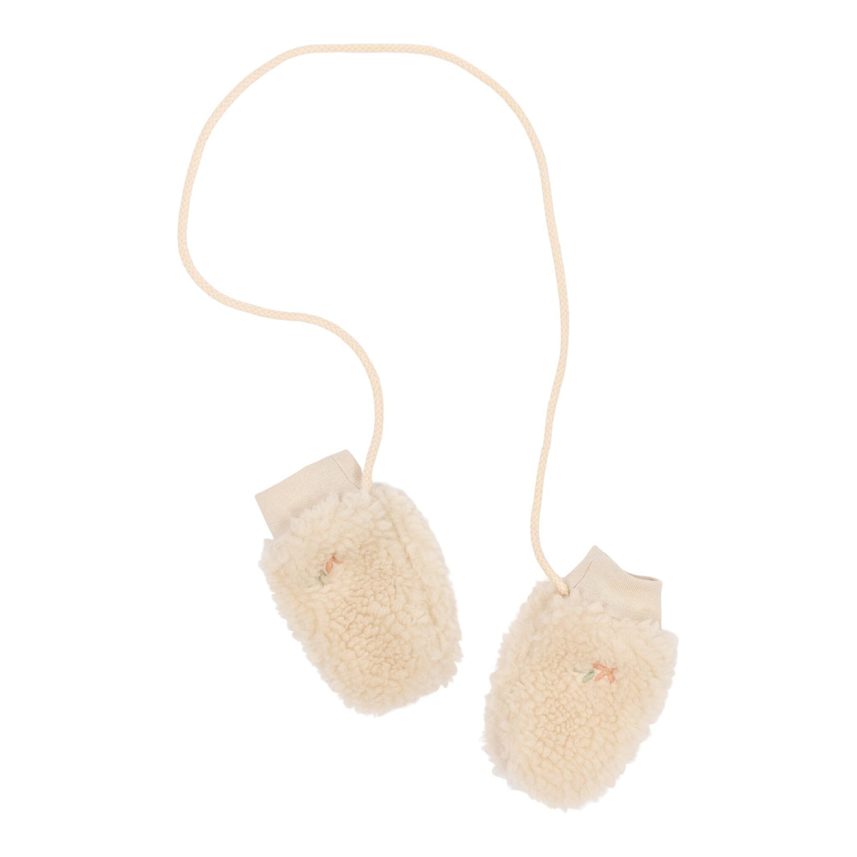 Teddy Mittens Sand Flower Print
