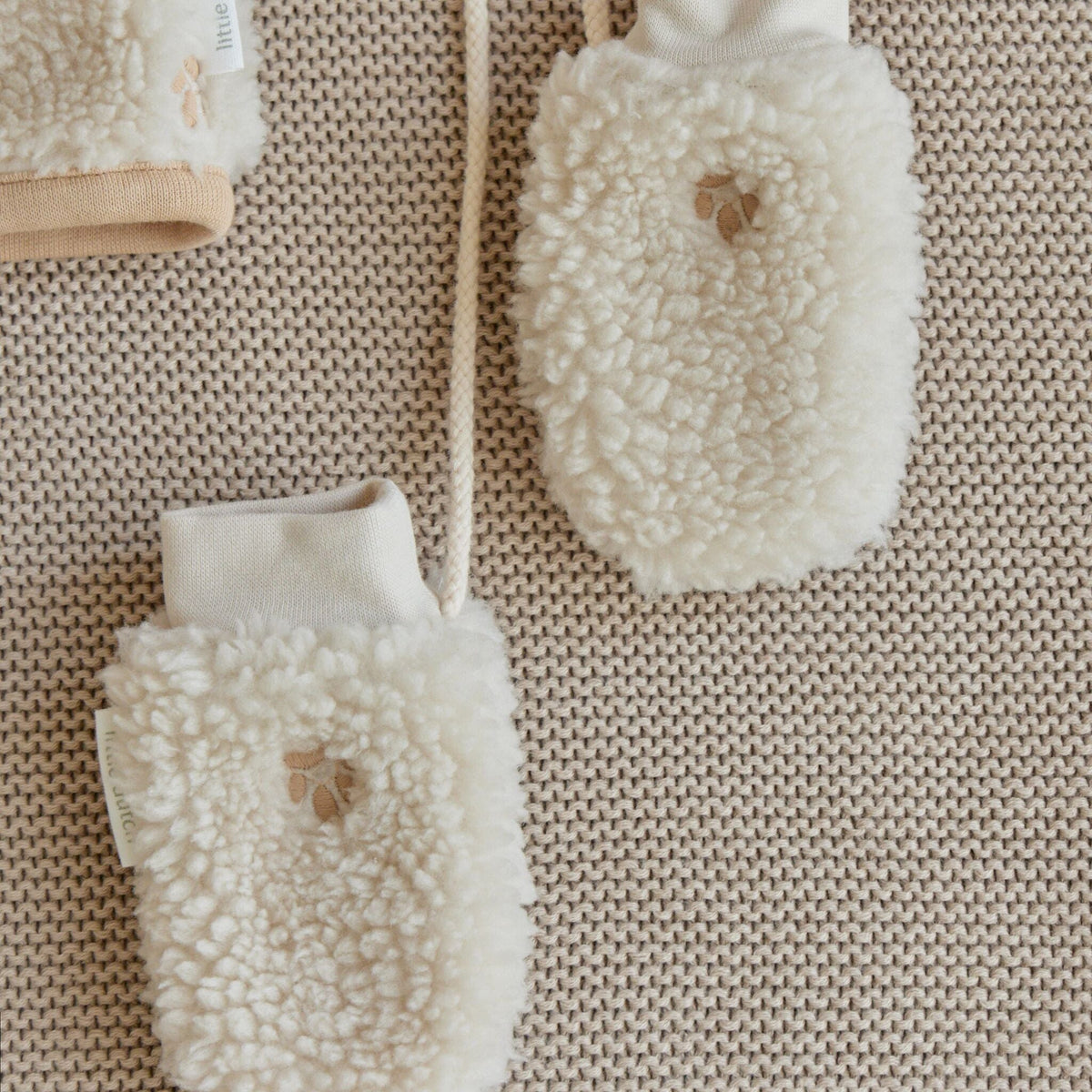 Teddy Mittens Sand Paw Print