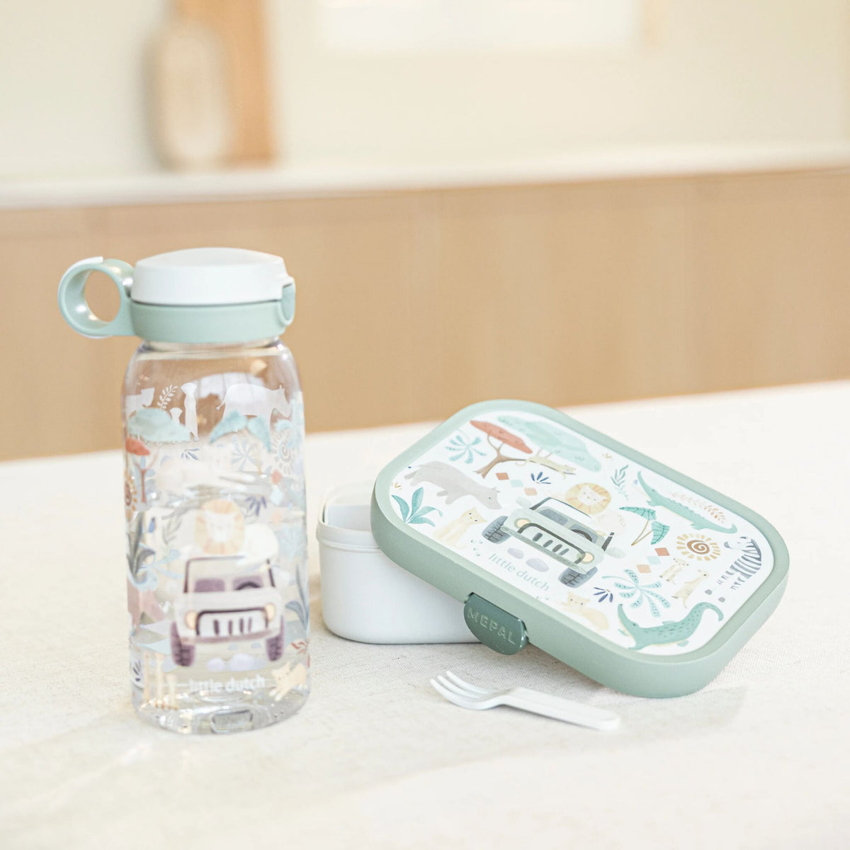 Children's drinking bottle flip cap 600 ml - Mepal Campus - Safari Friends