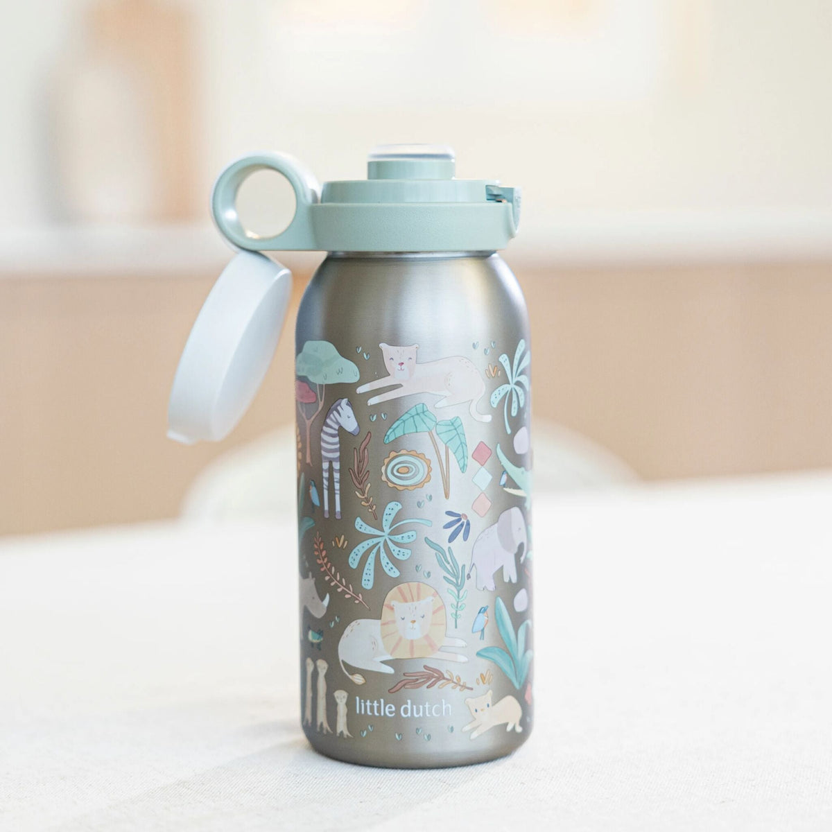 Thermos bottle for children stainless steel flip cap 500 ml - Mepal Campus - Safari Friends