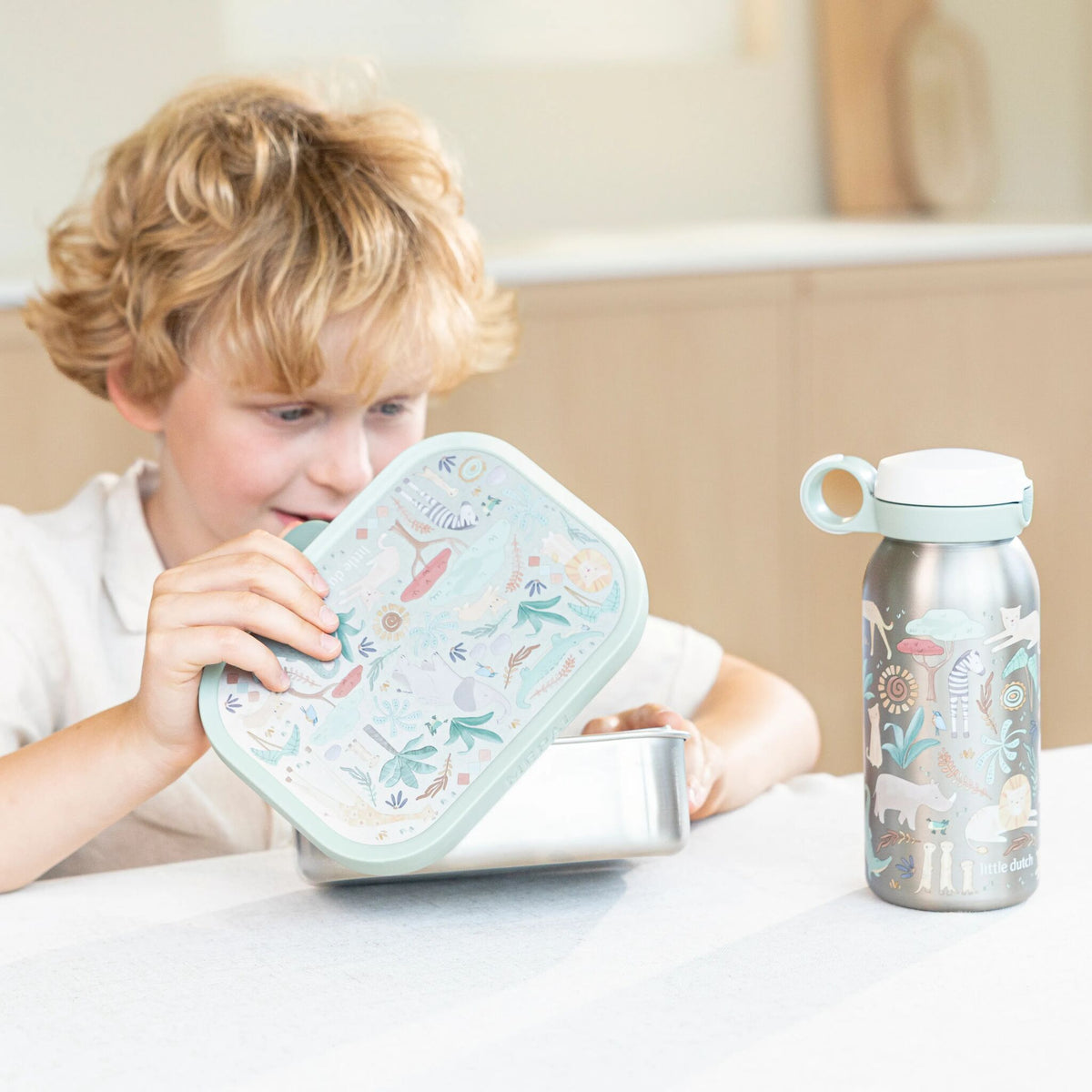 Thermos bottle for children stainless steel flip cap 500 ml - Mepal Campus - Safari Friends