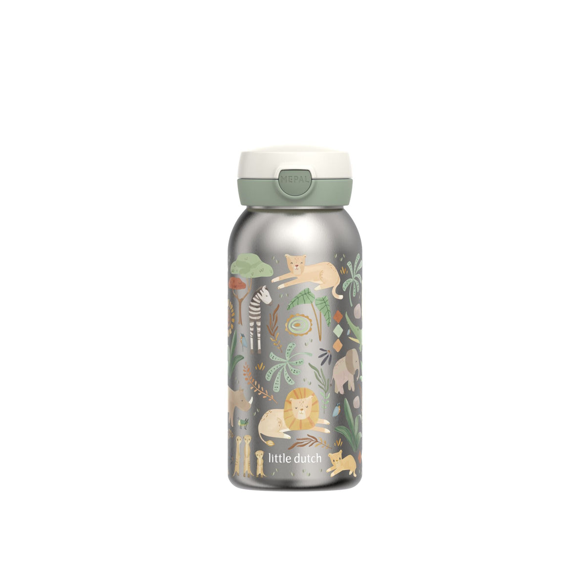Children's drinking bottle stainless steel flip cap 600 ml - Mepal Campus - Safari Friends