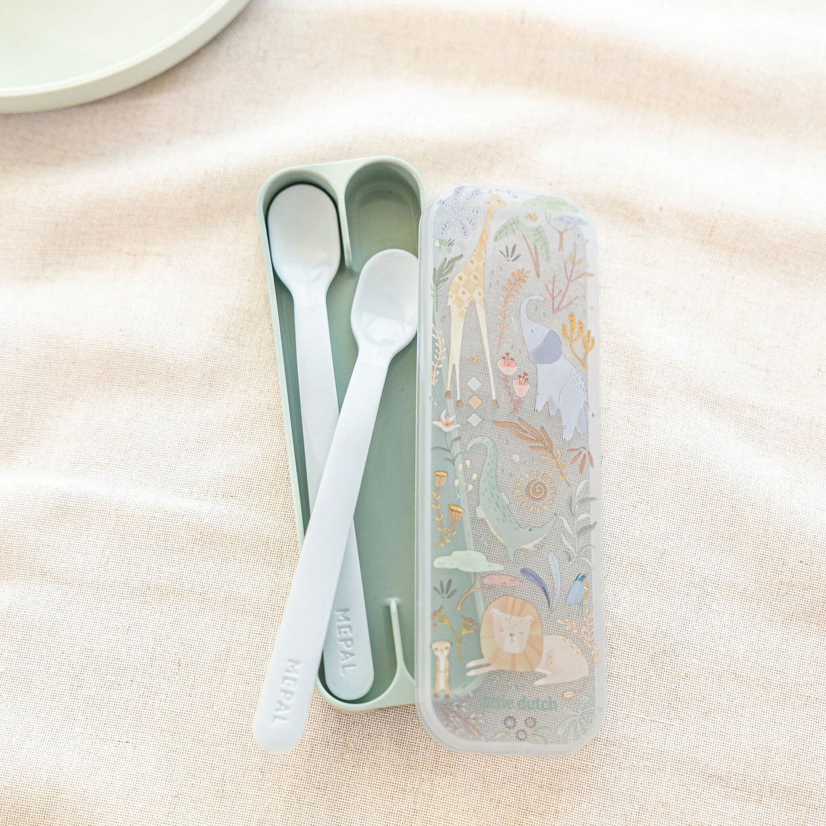Baby practice spoon 2 pieces - Mepal Mio - Safari Friends