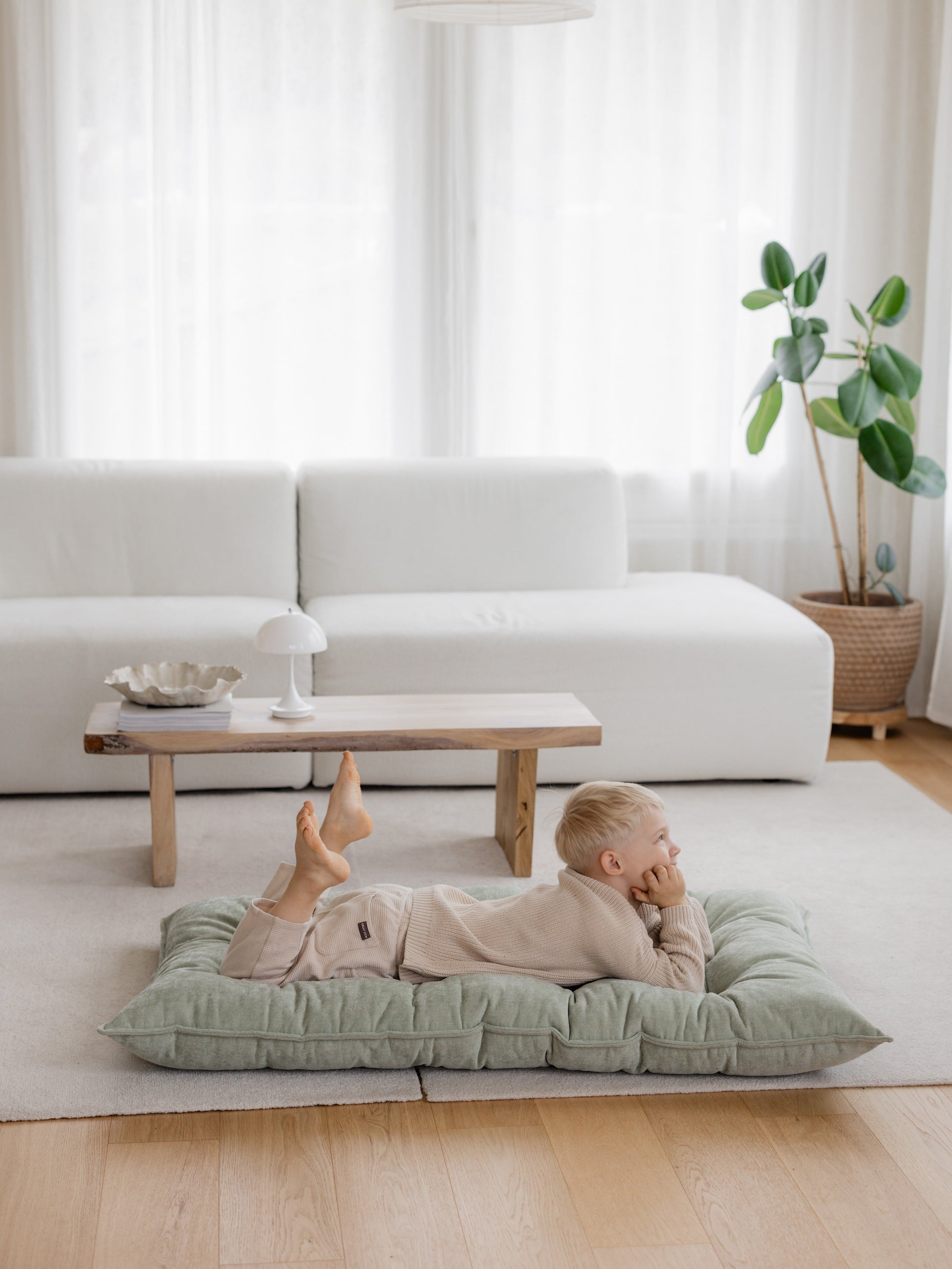 VIENO tufted floor cushion | sage