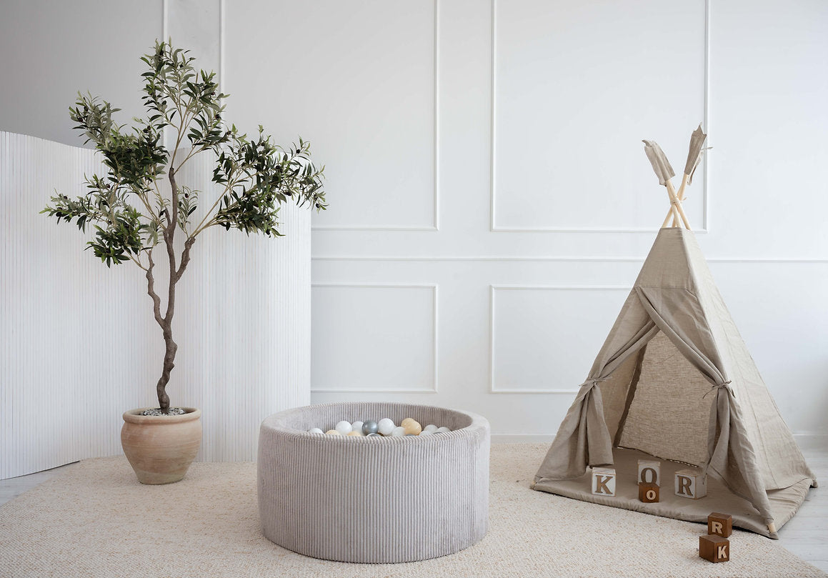 Moje. Rib Velvet Ballenbad- 90x40 cm - Grey
