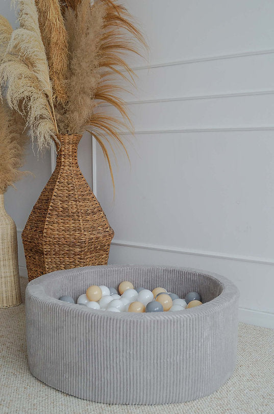 Moje. Rib Velvet Ballenbad- 90x30 cm - Grey